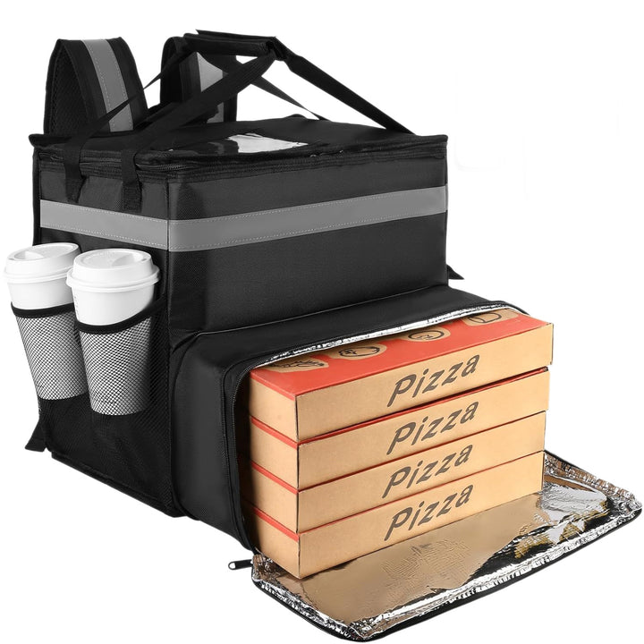 Dame Isolert Pizza-leveringspose med drikkeholdere og reflektorer Luvikno