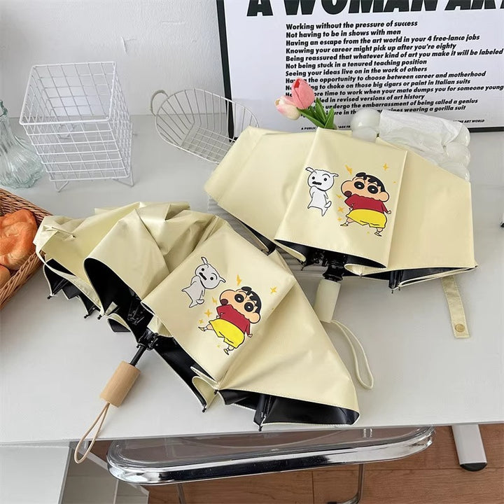 Damer foldbar paraply med kreativt karakterdesign Luvikno
