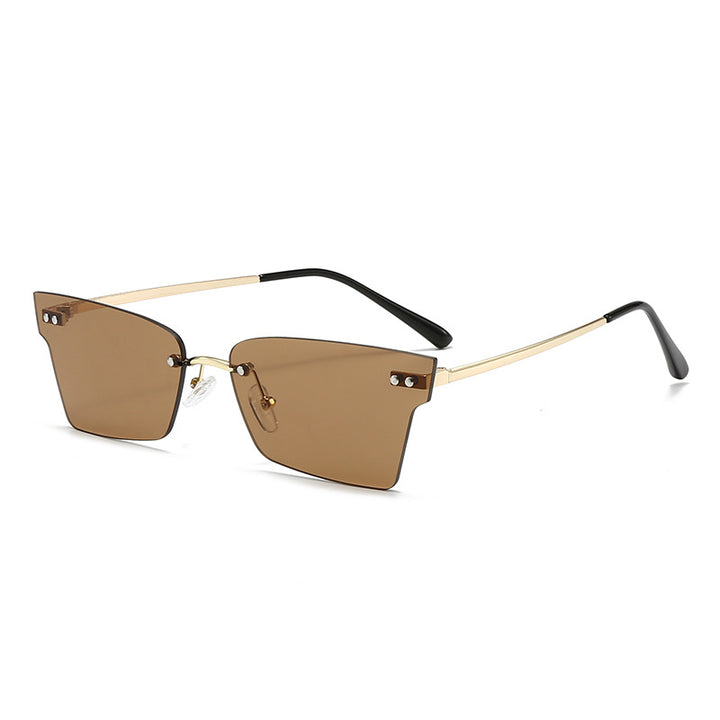 Dame trendy geometrisk solbrille med ultralett ramme Luvikno
