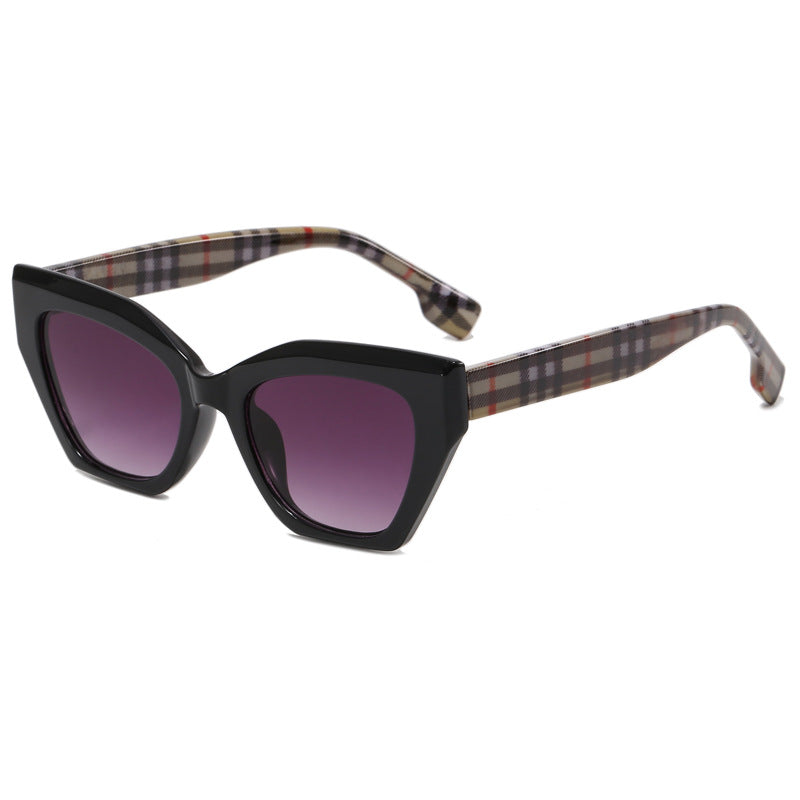 Dame asymmetrisk oversized solbriller med trendy ramme Luvikno