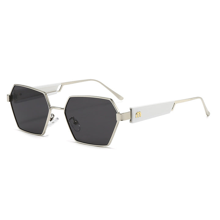 Dame Hexagon solbrille med luksuriøse metallakenter Luvikno