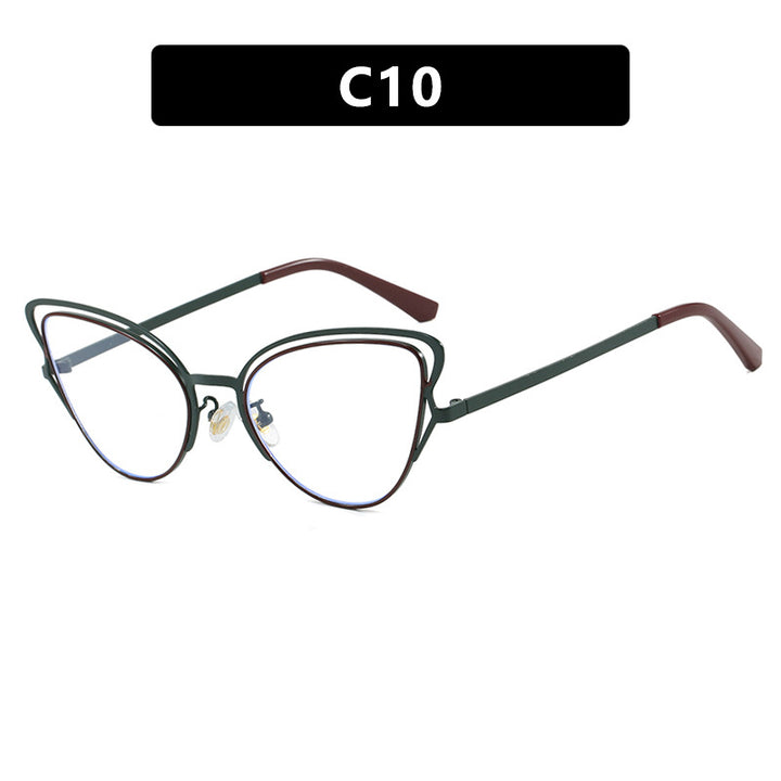 Dame Cat-Eye Briller med edelt metallramme og komfortabel passform Luvikno