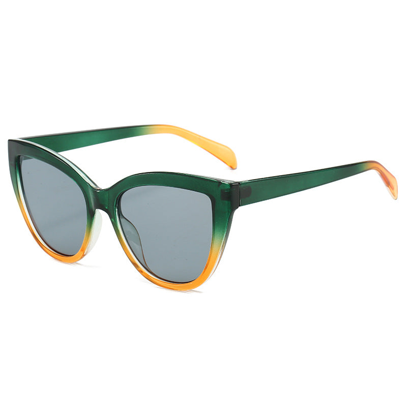 Dame Cat-Eye solbriller med transparent ramme og UV-beskyttelse Luvikno