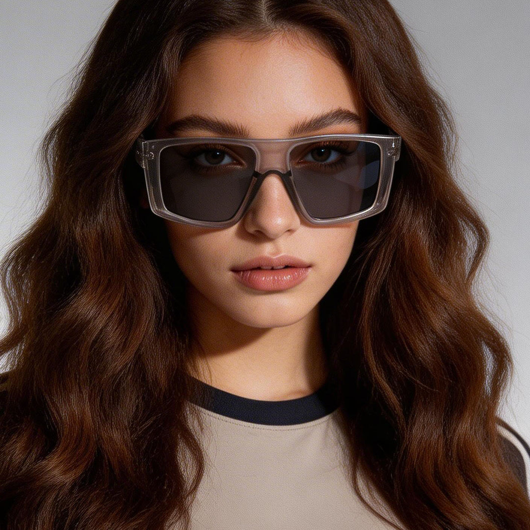 Dame oversized geometrisk solbrille Luvikno
