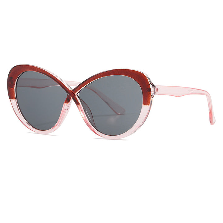 Dame Cat-Eye solbriller med speilfolierte glass Luvikno