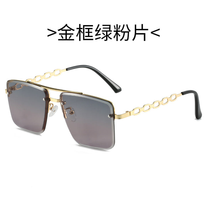 Dame Kvadratisk Solbrille med elegant Kjede Struktur Luvikno