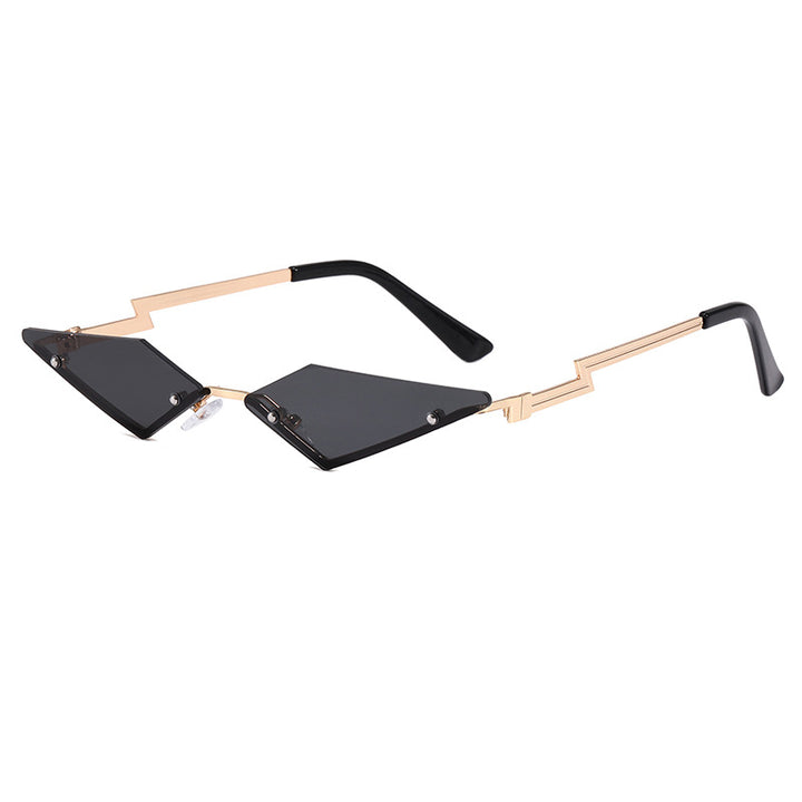 Dame geometrisk designer solbrille med innovativ ramme Luvikno