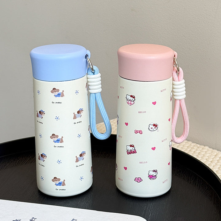 Damen Isoliertrinkflasche mit praktischem Trageband und verspieltem Design Luvikno