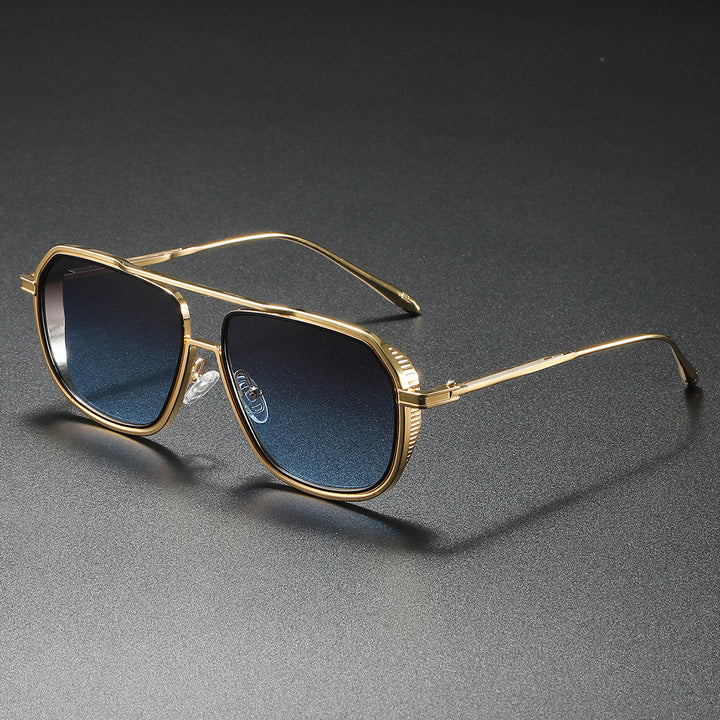 Dame Elegant solbrille med kantet metallramme Luvikno