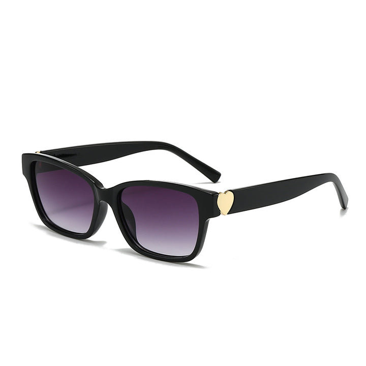 Dame moterik kvadratisk solbrille med hjerte-senter Luvikno