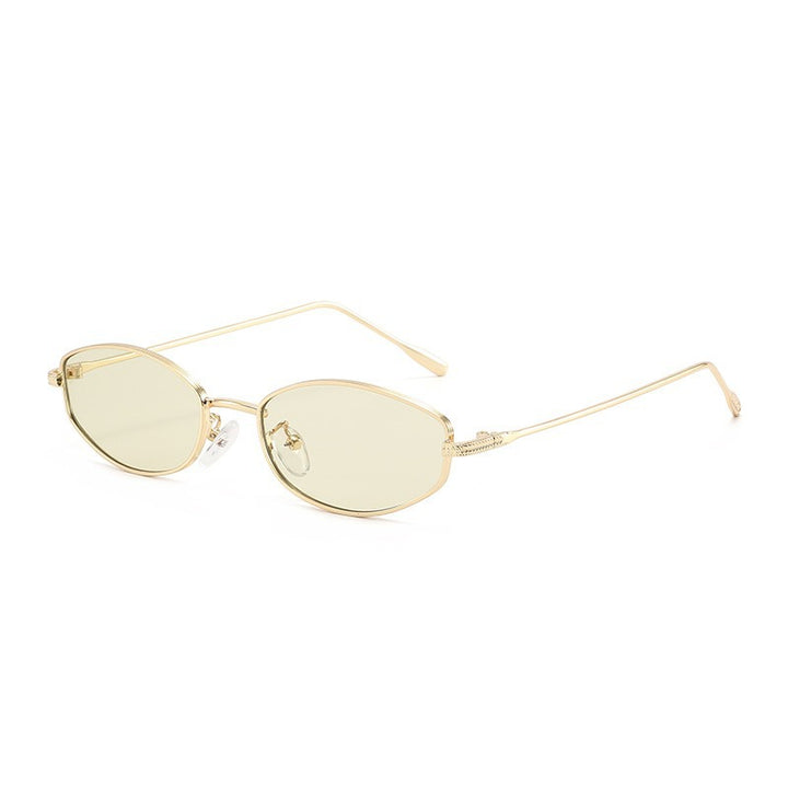 Dame moteriktig solbrille i minimalistisk ovalt design Luvikno