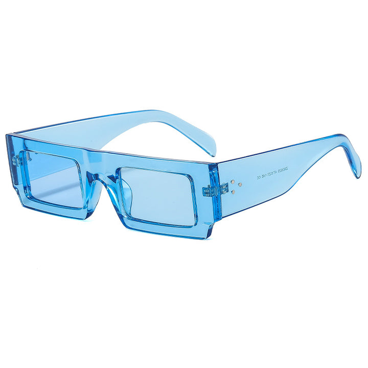 Dame statement solbrille med kvadratisk ramme og futuristisk design Luvikno