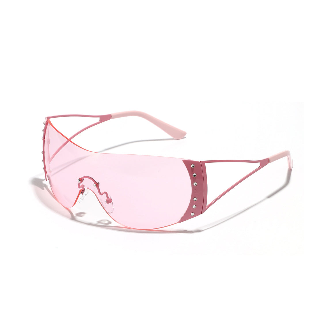 Dame futuristisk solbrille med stilfull ramme og høygradig UV-beskyttelse Luvikno