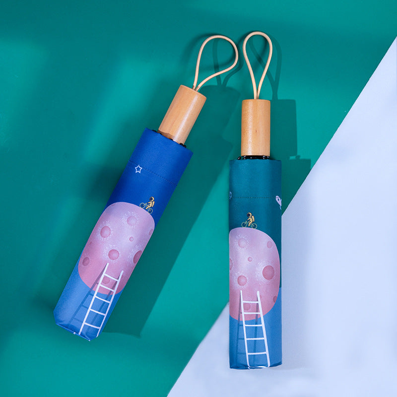 Unisex automatisk reiseparaply med kreativt design Luvikno