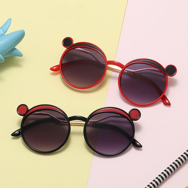 Dame Fashion-runde solbrille med innovativ ramme og fargede linser Luvikno