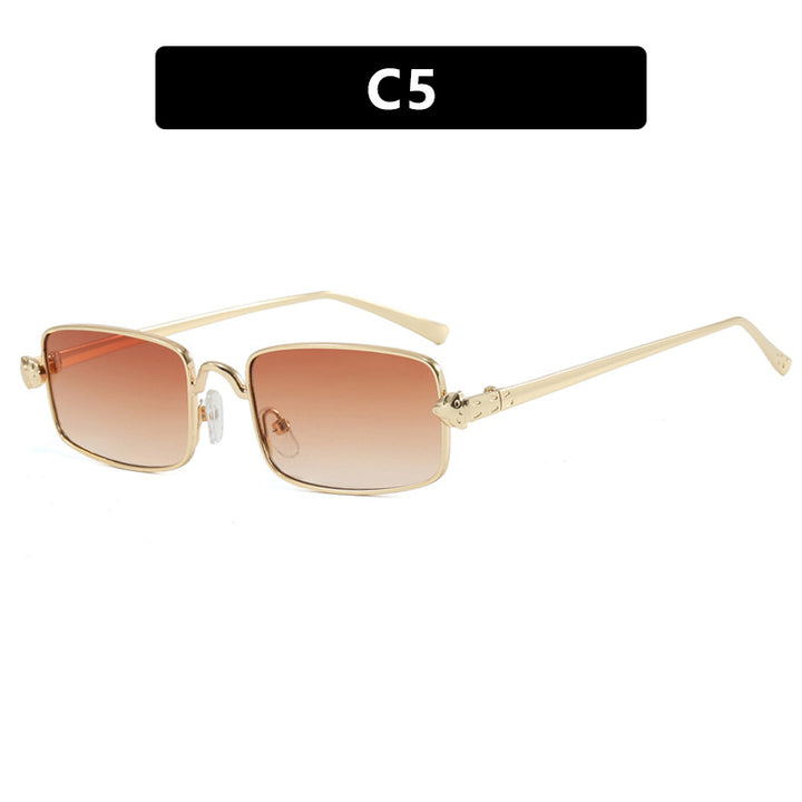 Dame elegant kvadratisk solbrille med luksus metallramme og UV-beskyttelse Luvikno