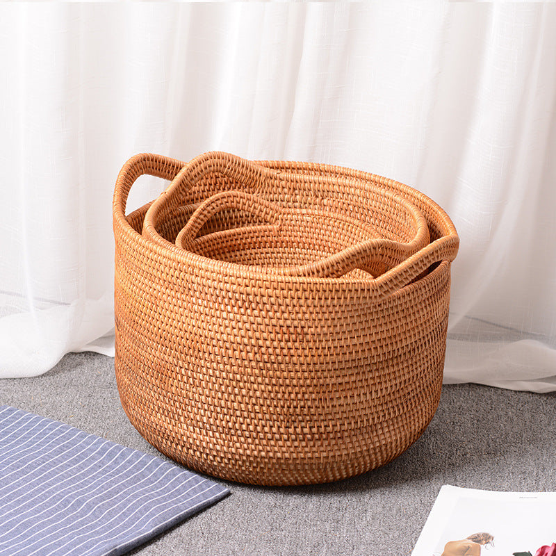 Damer Elegant håndfl woven kurv med praktiske håndtak Luvikno