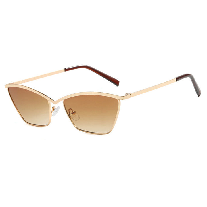 Dame mode Cat-Eye solbriller med elegant metallramme Luvikno