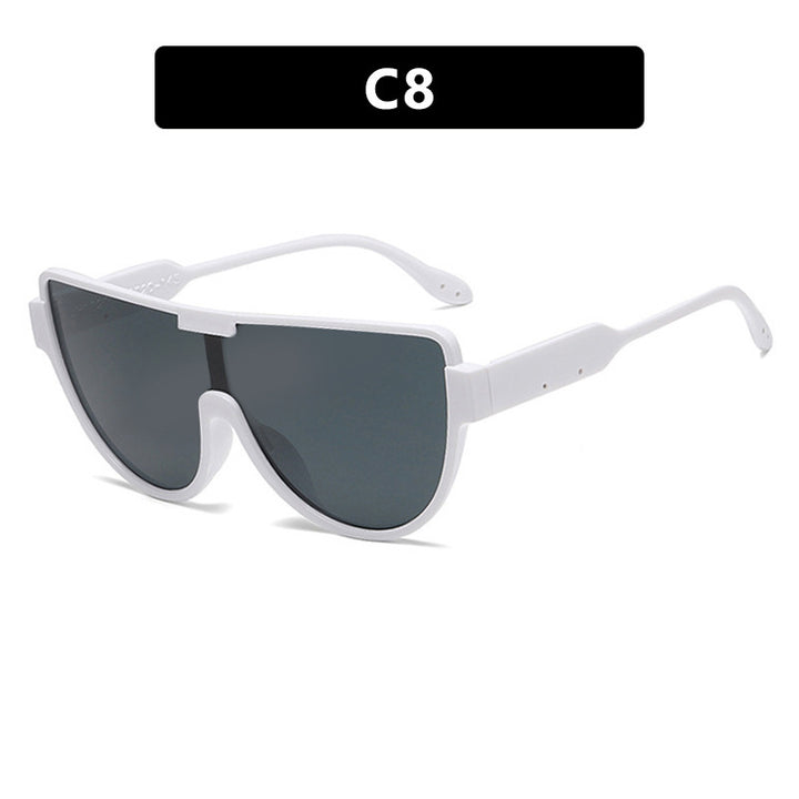 Dame Fashion-solbrille med futuristisk skjold-design Luvikno
