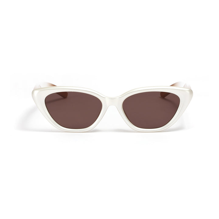 Dame Cat-Eye solbriller med gjennomsiktig design Luvikno