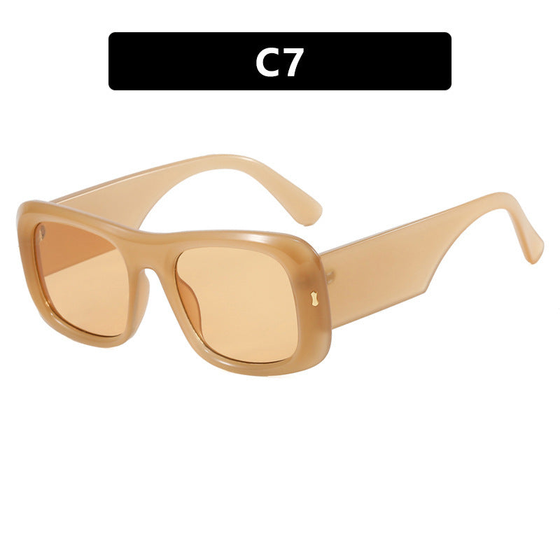 Dame oversized kvadratisk solbrille med bred ramme og polariserte linser Luvikno
