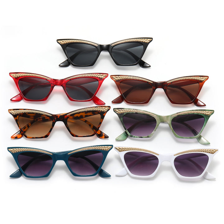 Dame Cat-Eye solbrille med luksuriøs detalj Luvikno