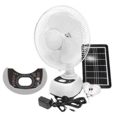 Kvinne Solar-Drevet Elektrisk Vifte med Fjernkontroll og Integrert LED-Belysning Skanto