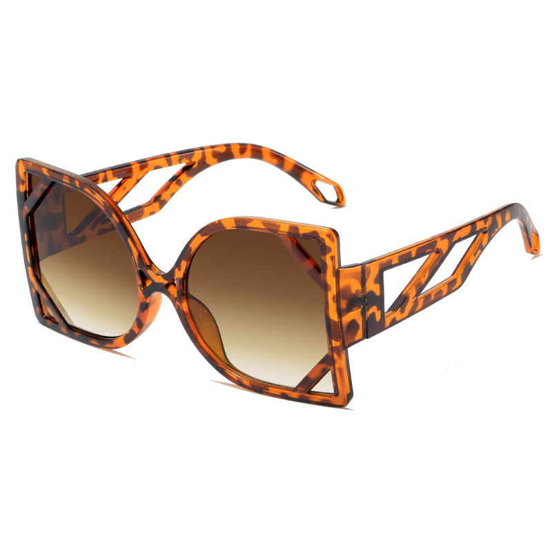 Dame geometrisk solbrille med eksklusiv design og UV-beskyttelse Luvikno