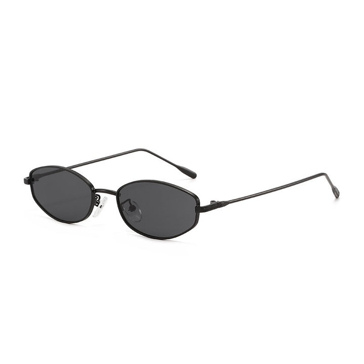 Dame moteriktig solbrille i minimalistisk ovalt design Luvikno