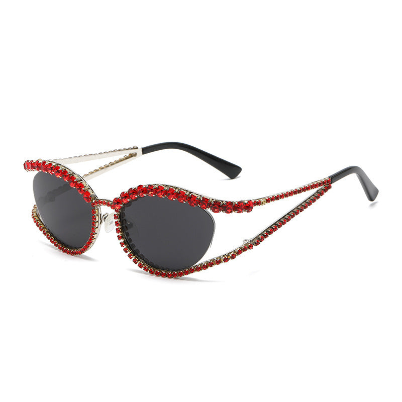 Dame Glamorøs solbrille med glitrende krystallakenter Luvikno