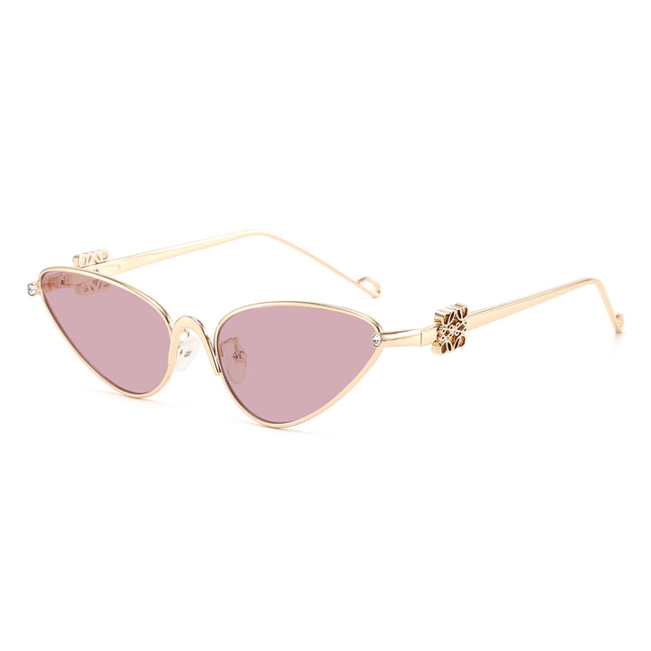 Dame Cat-Eye solbriller med elegante detaljer og UV-beskyttelse Luvikno