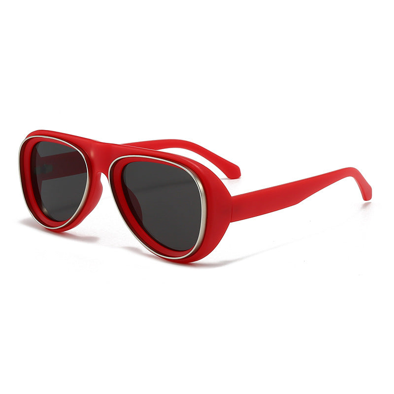 Dame mote retro-solbriller med bred ramme Luvikno
