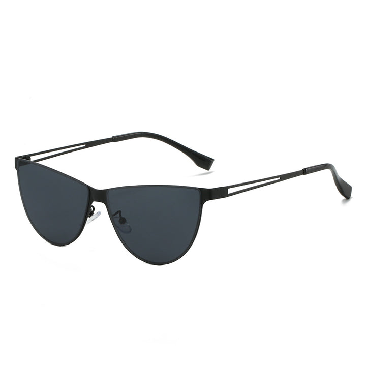 Damer Modische Cat-Eye solbriller med elegant metallramme Luvikno
