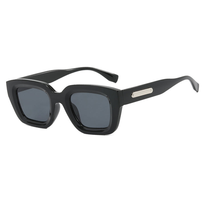 Dame kvadratisk solbrille med gjennomsiktig ramme og brune glass Luvikno