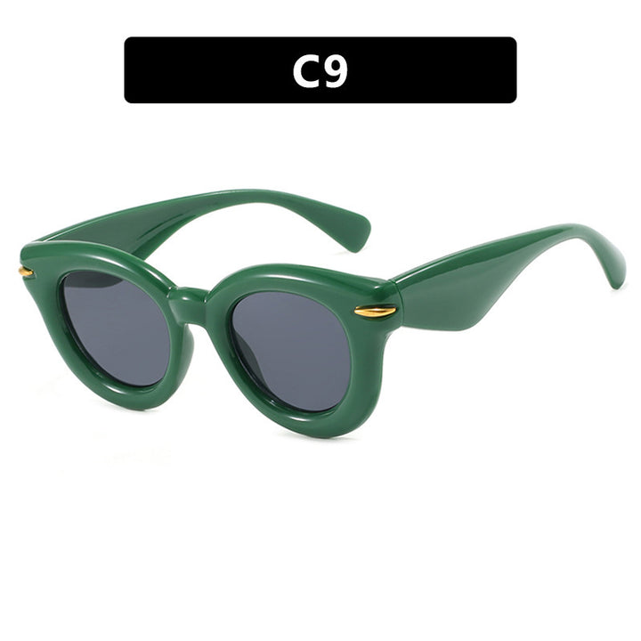 Dame Cat-Eye solbriller med ekstravagant ramme og beskyttende UV-beskyttelse Luvikno