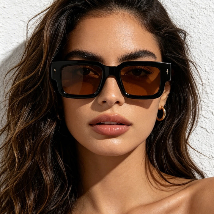 Dame moteriktig firkantet solbrille Luvikno