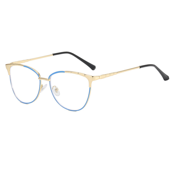 Dame Cat-Eye briller med fine metallakenter Luvikno