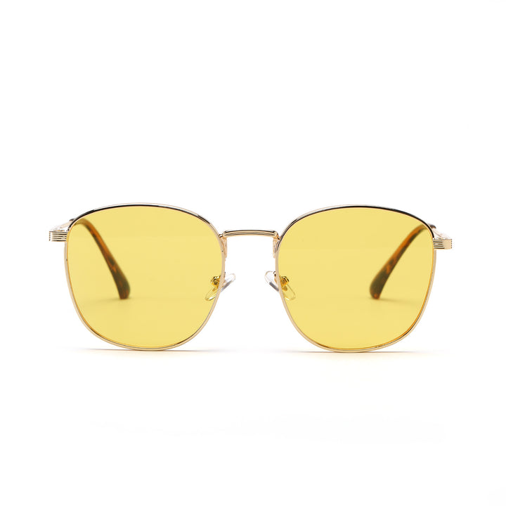 Dame modische Hexagon solbrille med luksuriøs metallramme Luvikno