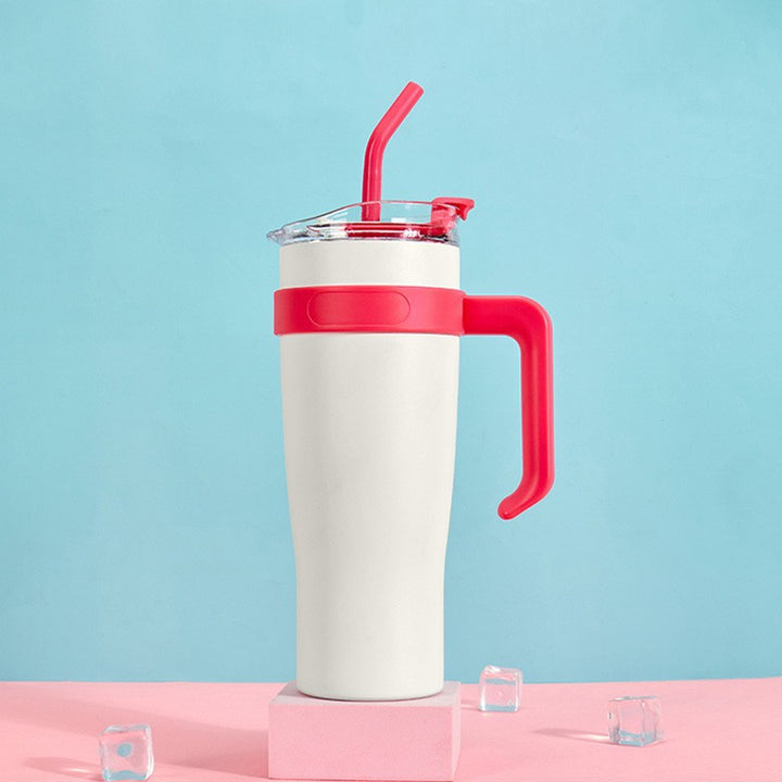 Dame isolasjonsbecher med sugerør og ergonomisk grep Luvikno