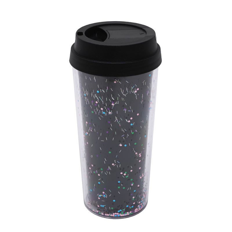 Dame Glitter Drikkekopp med Lekkasjefri Lokk og Ergonomisk Håndtak Luvikno