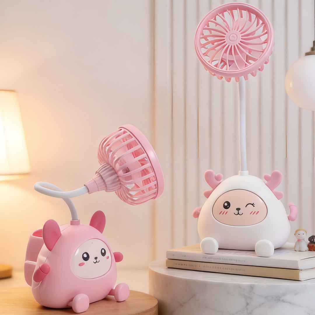 Dame skrivebordslampe med integrert mini-vifte Luvikno