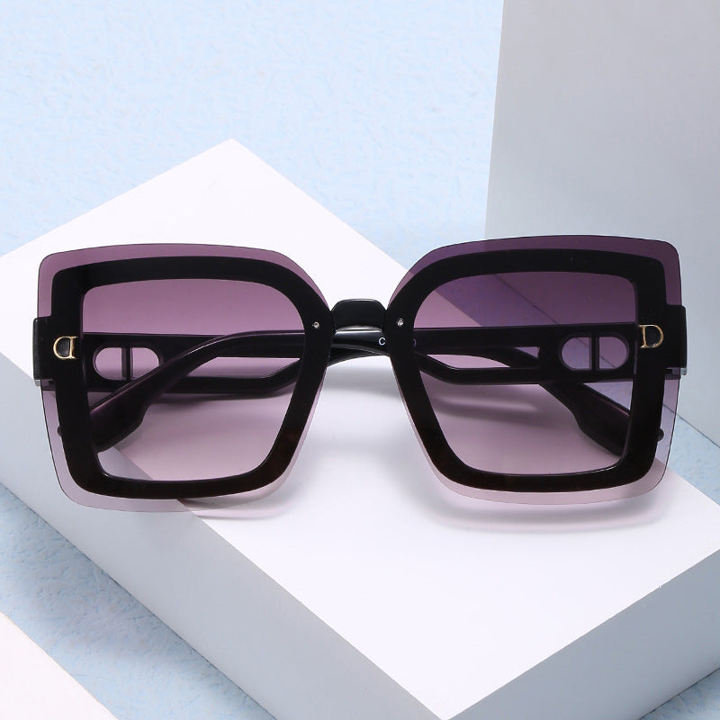 Dame moteriktig oversized solbrille i geometrisk design Luvikno