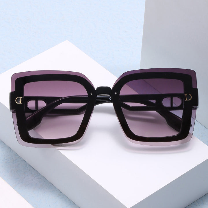 Dame moteriktig oversized solbrille i geometrisk design Luvikno