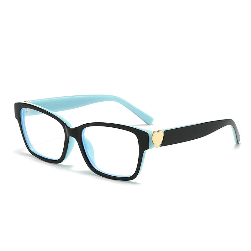 Dame moterik kvadratisk solbrille med hjerte-senter Luvikno