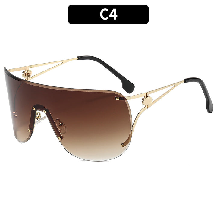 Dame visir-lignende solbrille med elegant metallramme Luvikno