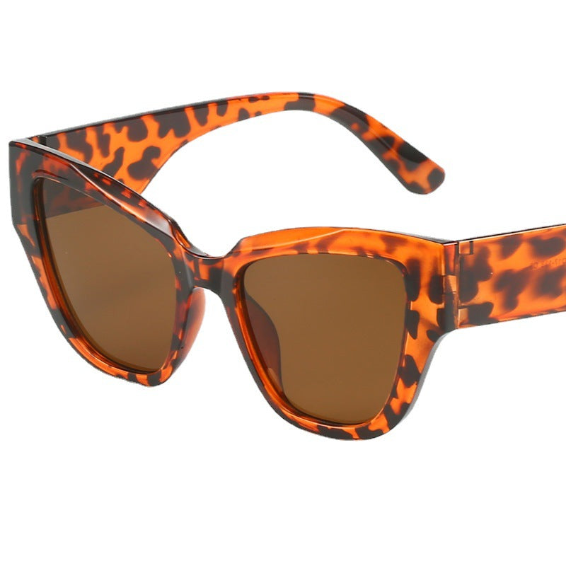 Dame Cat-Eye-solbriller med ekstravagant leopardmønster Luvikno