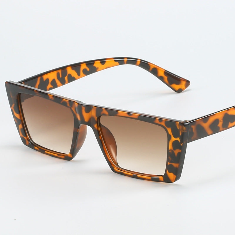 Dame geometrisk solbrille med trendy, firkantet ramme Luvikno