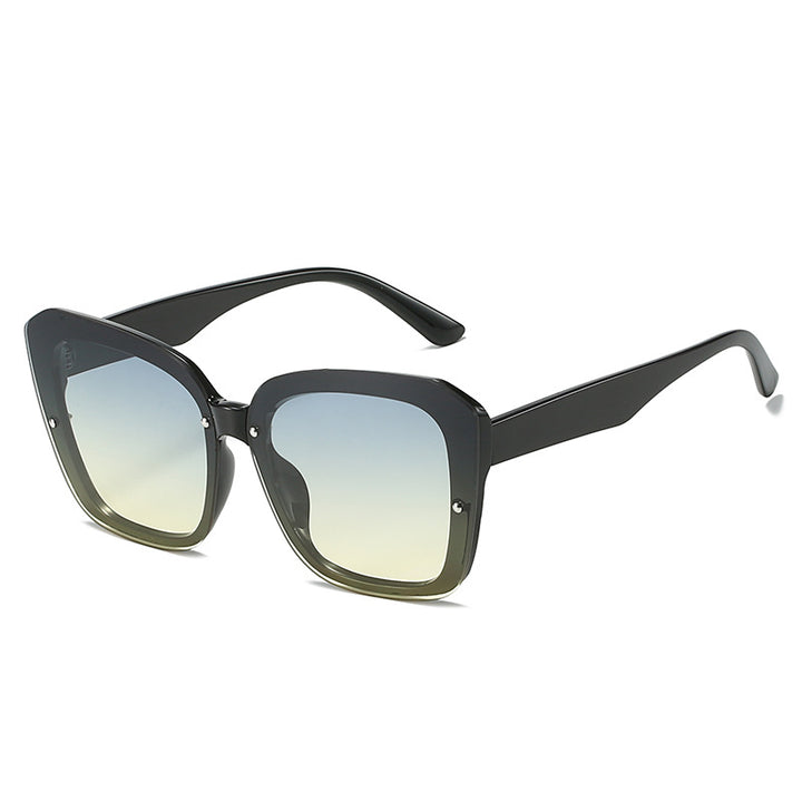 Damer oversized kvadratisk solbrille med sofistikert ramme Luvikno