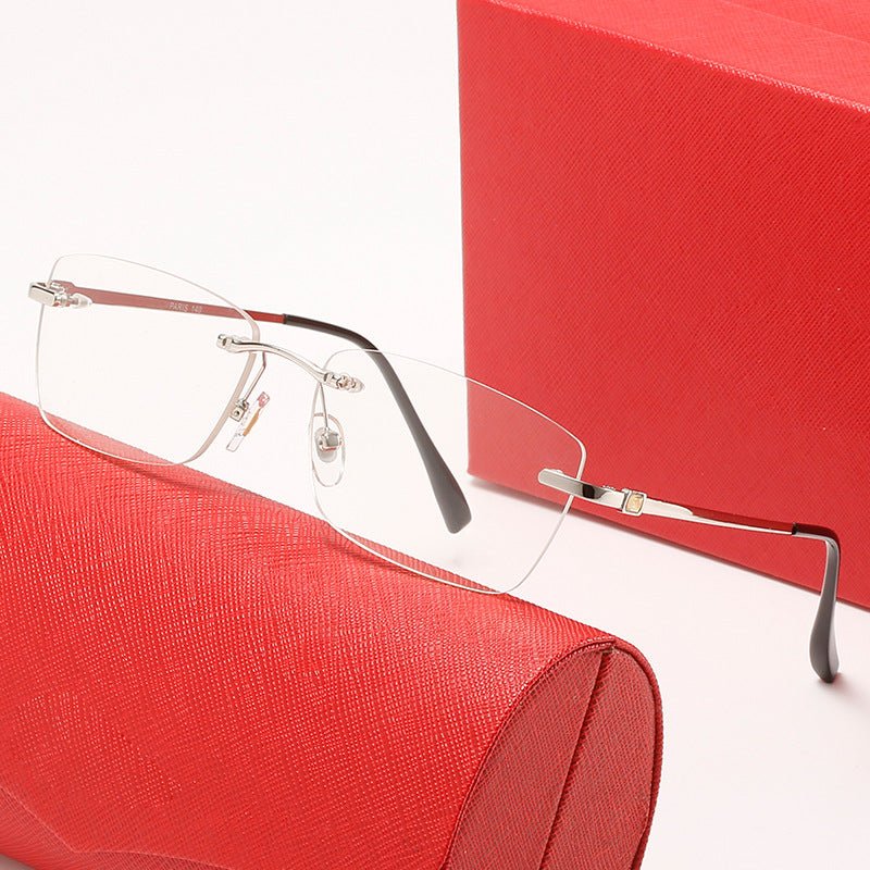 Dame moteriktig halvramme solbrille med stilriktig metallramme Luvikno