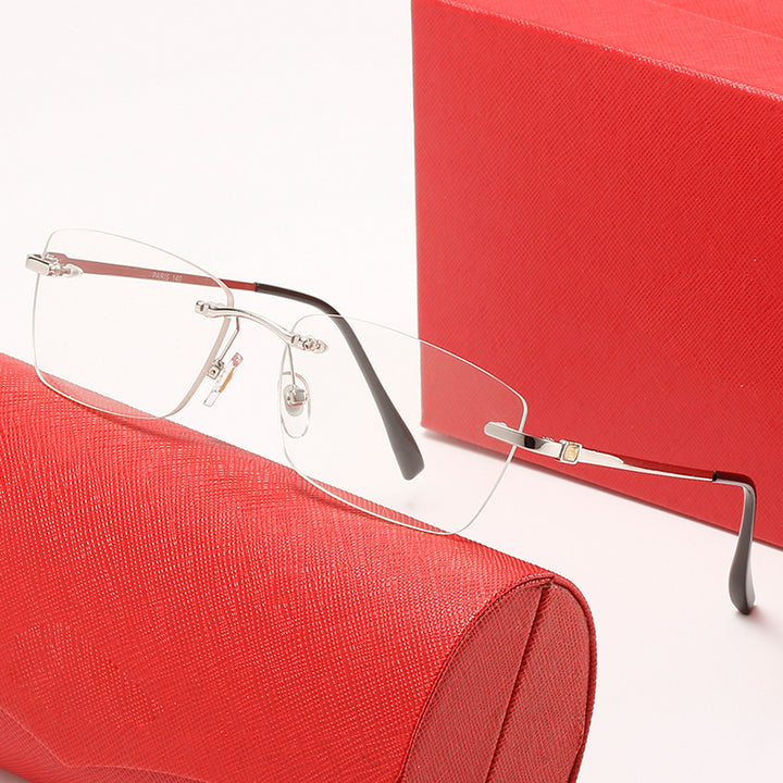 Dame moteriktig halvramme solbrille med stilriktig metallramme Luvikno